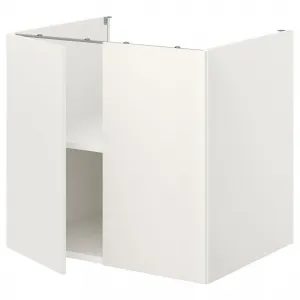 Напольный шкаф с дверцами, белый, 80x62x75 см, с 2 дверцами ENHET IKEA
