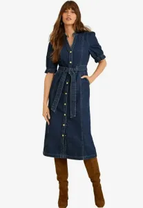 Джинсовое платье средней длины, укороченное Love & Roses, Rinse Blue Denim