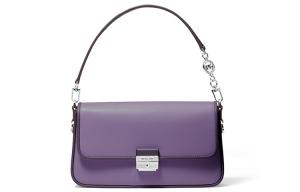 Кожаная сумка-багет на плечо женская светло-фиолетовая MICHAEL KORS