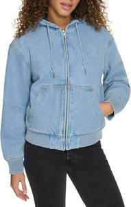 Женская куртка-бомбер Levi's с капюшоном, голубой