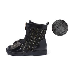 ABC DOUKIDS нескользящие утепленные ботинки с низкой манжетой для детей ABCdoukids, черный