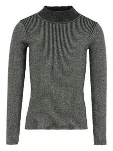 Свитер в рубчик с воротником-стойкой Molo, серый