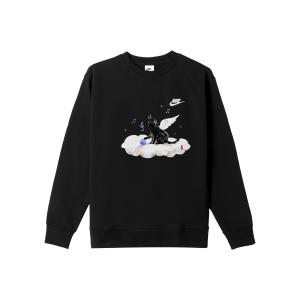 Nike Мужская толстовка с круглым вырезом, черная, средней толщины