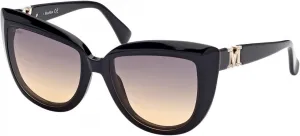 Солнцезащитные очки MaxMara EMME 6 MM0029, глянцевый черный/дымчатый оттенок, размер 56/18/140, унисекс, Shiny Black/Smoke Shaded