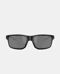 Мужские прямоугольные солнцезащитные очки в инжекционном цвете с зеркальными линзами черного цвета Oakley, чёрный