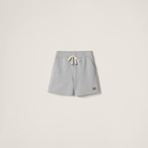 Бермуды из хлопкового флиса MIU MIU, серый
