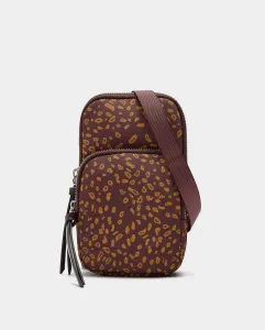 Сумка для телефона, которую можно носить через плечо, с несколькими отделениями и застежкой-молнией с микроузором Parfois, бордовый