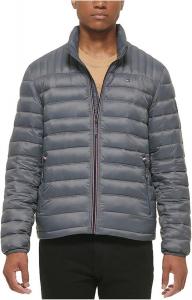 Мужская стеганая куртка Tommy Hilfiger с вышитым логотипом, Darkgray