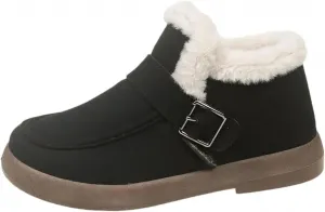 Женские зимние сапоги, водонепроницаемая нескользящая зимняя обувь с удобной теплой плюшевой подкладкой для холодных дней, 01-black