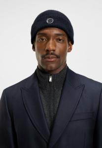 Шапка BOSS Beanie, Dark Blue Four/Dark Blue