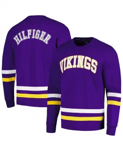 Мужская фиолетово-золотая футболка с длинным рукавом Minnesota Vikings Nolan Tommy Hilfiger