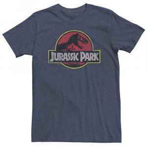 Футболка Big & Tall Jurassic Park с оригинальным рисунком парка Licensed Character, цвет Navy Heather