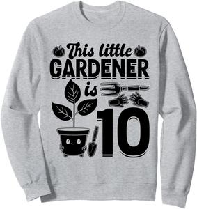 Этому маленькому садовнику 10 лет - Детская толстовка Садовод-любитель Hobby Gardener Birthday Party, серый