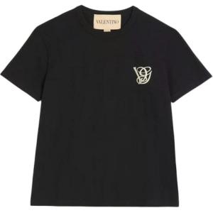 Футболка с вышитым логотипом Valentino, черный