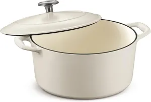 Кастрюля из эмалированного чугуна Tramontina Bestow с крышкой, 5500 мл, белый