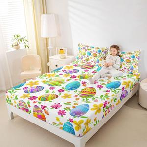 Erosebridal Комплект постельного белья Happy Easter Eggs с цветочным принтом для детей, Multi 27