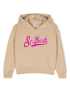 MC2 Saint Barth Kids худи из джерси с логотипом, серый