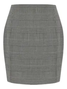 Клетчатая мини-юбка Balmain, серый