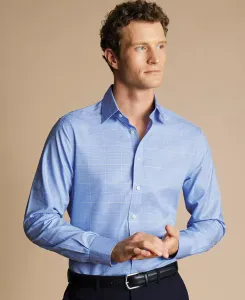 Мужская классическая рубашка Glen Plaid с эффектом "нон-айрон" и зауженным кроем Charles Tyrwhitt, синий