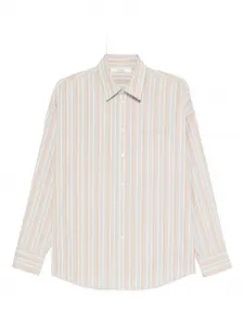 Полосатая рубашка с длинными рукавами 6397, серый