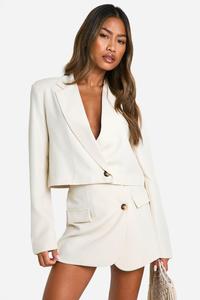 Мини-юбка микро с запахом спереди boohoo, белый