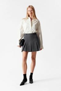 Мини юбка со складками и узором «елочка» & Other Stories, серый