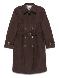 Пальто с поясом Brunello Cucinelli, коричневый