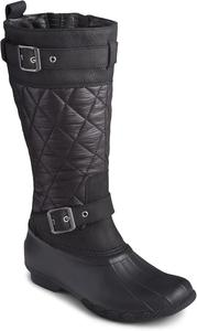 Женские высокие резиновые сапоги Sperry с пряжкой для соленой воды, Black