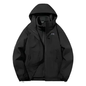 Куртка Spirit Unisex с капюшоном, умеренная Soft Shell Jeep, obsidian черный