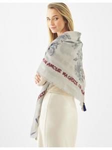 Codello Жаккардовый шарф белого цвета