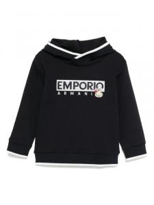 Худи с вышитым логотипом Emporio Armani Kids, синий