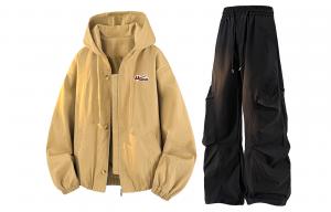 Повседневная спортивная одежда Unisex WARRIOR, коричневый+черный (2-piece set diy badge)