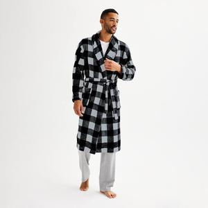 Мужской банный халат Sonoma Goods For Life, цвет Grey Buffalo Check