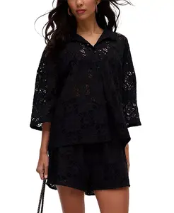 Женская рубашка Shelli All Over Broderie Anglaise Raffya, черный