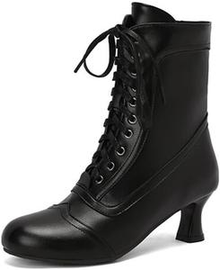 Женские ковбойские ботильоны на щиколотку, элегантные ковбойские западные ботинки для прогулок QSPGONA, Black