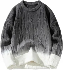 Мужской свитер с круглым вырезом и градиентом