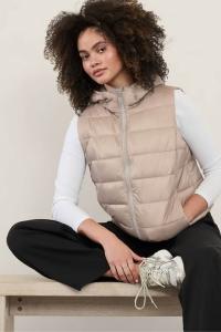 Aire стеганый жилет куртка Athleta, бежевый