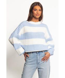 Вязаный свитер Courtney в толстую полоску - сине-кремовый Petal and Pup, Blue
