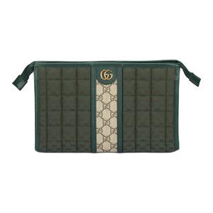 GUCCI Мини-клатч из кожи с канвасом мужской зеленый