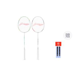 LINING Thunder Mini Cannon бадминтонная ракетка атакующего типа с утяжеленной головкой, жестким стержнем, начальный уровень, cyan+white