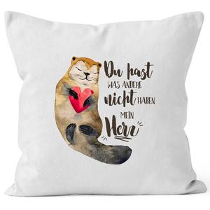 Чехол на подушку Выдра У вас есть то, чего нет у других, подарок от моего сердца, любовь ко Дню святого Валентина. Чехол на подушку, декоративная подушка из хлопка MoonWorks, белый, униразмер.