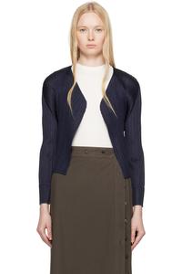 Новый красочный базовый кардиган 4 Pleats Please Issey Miyake, синий