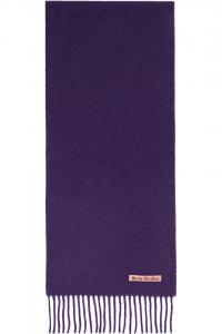 Acne Studios Узкий шерстяной шарф с фиолетовой бахромой