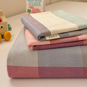 Yalu Простыня из грубого хлопкового льна 120х230 см, комплект из 2 предметов (простыня + наволочка), утолщенная