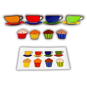 Деревянный пазл с изображением кофе и кексов Inna marka