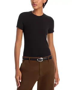 Футболка с ребристой отделкой Frame, черный