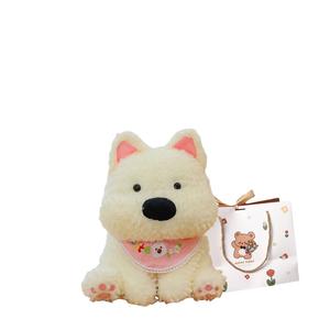 Очаровательная, креативная милая плюшевая кукла собака в шарфе 25см/40см/60см/80см высота OU DI PIG, розовый