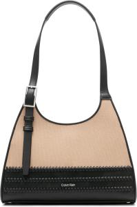 Сумка-мессенджер Calvin Klein Quill с тремя отделениями, Natural/Black Canvas