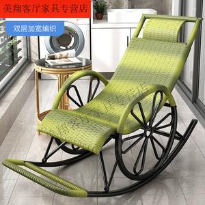 Fantasy Кресло-качалка из ротанга, усиленная модель с двойными колесами, двойной слой плоской проволоки, зеленый бамбук