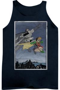 Batman Dkr Duo взрослый майка Gildan, темно-синий